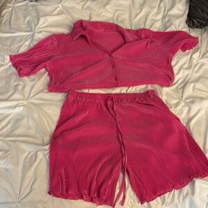 Pink shorts and top set